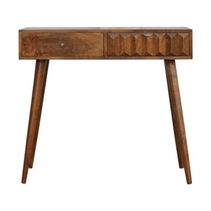 Chestnut Prism Console Table | Geometric Detail | Statement Hallway Furniture