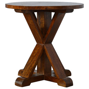 Chestnut Trestle Round Table | Chestnut Finish | Classic Dining Design