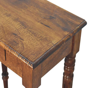 Chestnut Turned Leg Writing Desk | Solid Mango Wood | Home Office Desk