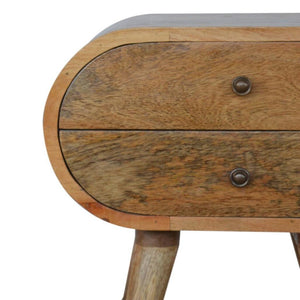 Circular Compact Bedside Table | Rounded Profile | Bedroom Furniture