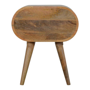Circular Compact Bedside Table | Rounded Profile | Bedroom Furniture