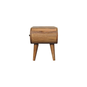 Circular TV Unit | Oak-Inspired Finish | Rounded Media Storage