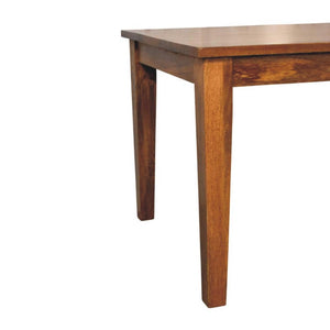 Classic Golden Teak Dining Table | Solid Wood Design