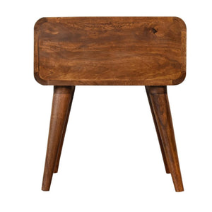 Close-Knit Bedside Table | Chestnut Finish | Textured Bedroom Storage