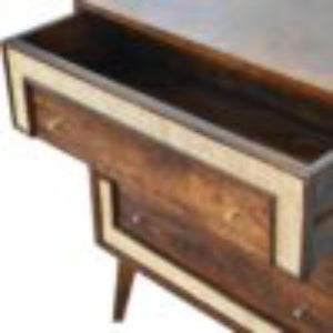 Close-Knit Chest of Drawers | Chestnut Finish | Textured Bedroom Storage