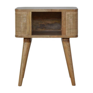 Close-Knit Open Slot Bedside Table | Solid Mango Wood | Compact Bedroom Storage