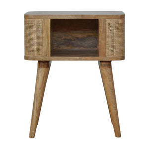 Close-Knit Open Slot Bedside Table | Solid Mango Wood | Compact Bedroom Storage