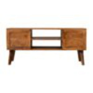 Comb Media Unit | Chestnut Finish | Textured TV Storage