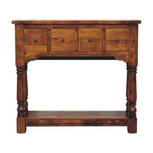 Console Table | Chestnut Finish | 4 Drawer Storage