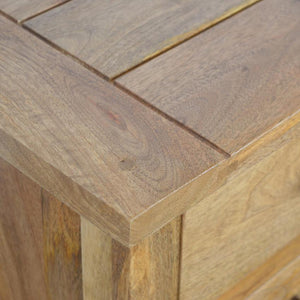 Country Mango Wood Bedside Table | 3 Drawers | Farmhouse Style