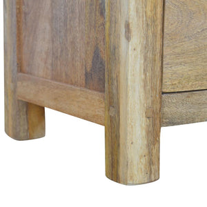 Country Mango Wood Bedside Table | 3 Drawers | Farmhouse Style