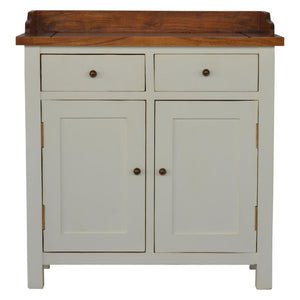 Country Two-Tone Kitchen Cabinet | Freestanding Storage | Rustic Utility Furniture