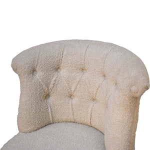 Cream Bouclé Accent Chair | Curved Upholstery | Living Room Seating