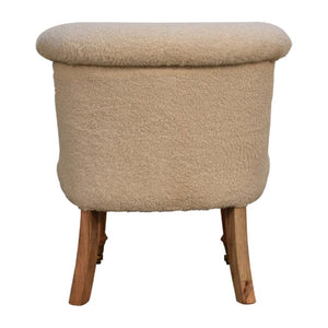 Cream Bouclé Accent Chair | Curved Upholstery | Living Room Seating