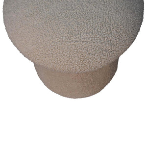 Cream Bouclé Mushroom Footstool | Rounded Upholstered Stool | Soft Neutral Accent