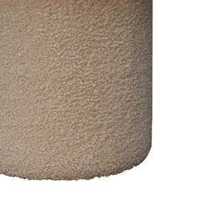 Cream Bouclé Mushroom Footstool | Rounded Upholstered Stool | Soft Neutral Accent
