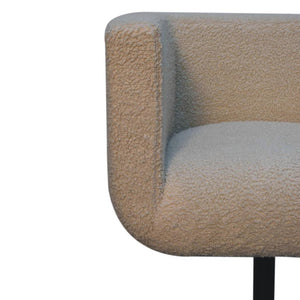 Cream Bouclé Swivel Chair | Upholstered Accent Chair | Adjustable Swivel Base