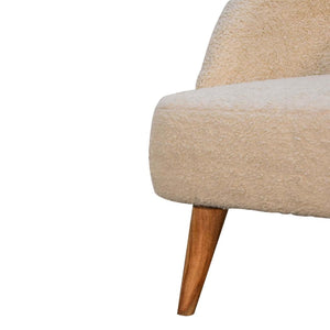 Cream Bouclé Tub Chair | Curved Upholstered Accent Chair | Living Room Seating