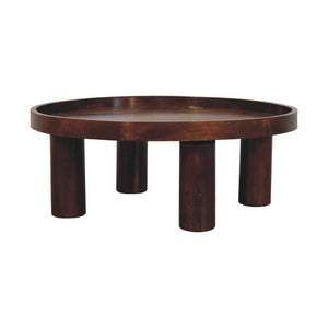 Crescent Coffee Table | Solid Mango Wood | Chestnut Finish