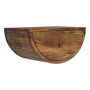 Crescent Floating Bedside Table | Wall-Mounted Bedroom Storage