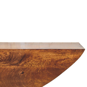 Crescent Floating Wall Shelf | Solid Mango Wood | Curved Display Ledge