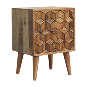 Cubana Bedside | Solid Mango Wood | Natural Wood Finish | Artisan-Crafted Design