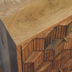 Cubana Bedside | Solid Mango Wood | Natural Wood Finish | Artisan-Crafted Design