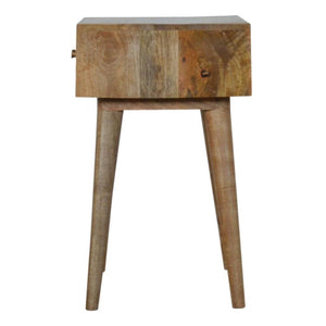 Cube Carved Bedside Table | Geometric Mango Wood Design | 1 Drawer Bedroom Furniture