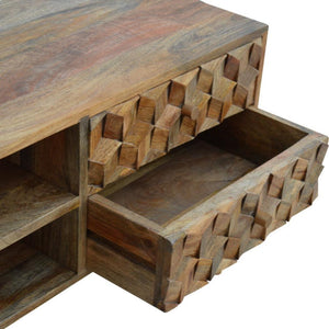 Cube Carved Media Unit | Cube-Carved Detail | TV & Media Storage