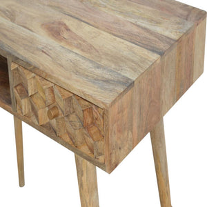 Cube Carved Writing Desk | Cube-Carved Detail | Home Office Desk