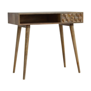 Cube Carved Writing Desk | Cube-Carved Detail | Home Office Desk