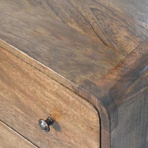 Curve Edge 3 Drawer Chest | Solid Wood Bedroom Storage