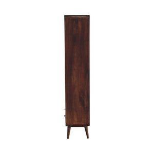 Curved Chestnut Bookcase | Solid Mango Wood | Soft Curved Profile