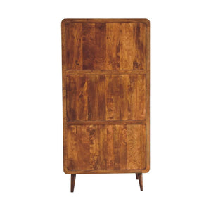 Curved Chestnut Wardrobe | Solid Mango Wood | Soft Curved Profile