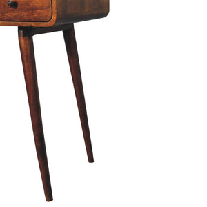Curved Chestnut Writing Desk | Solid Mango Wood | Home Office Table