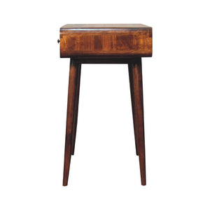 Curved Chestnut Writing Desk | Solid Mango Wood | Home Office Table