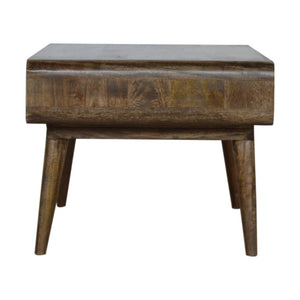 Curved Coffee Table | Solid Mango Wood | Grey Wash Finish | Rounded Living Room Table
