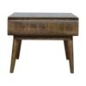Curved Coffee Table | Solid Mango Wood | Grey Wash Finish | Rounded Living Room Table