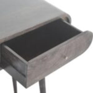 Curved Console Table | Solid Mango Wood | Ash Black Finish | Hallway Furniture