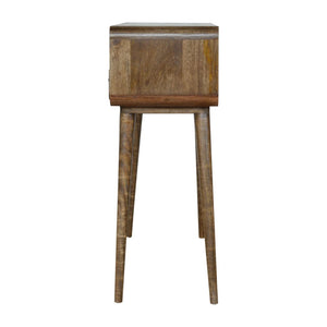 Curved Console Table | Solid Mango Wood | Grey Wash Finish | Hallway Display Table