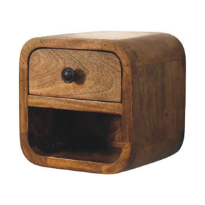 Curved Floating Nightstand | Compact Wall-Mounted Bedside Table