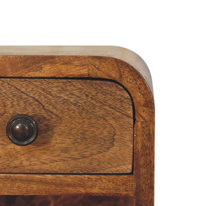 Curved Floating Nightstand | Compact Wall-Mounted Bedside Table