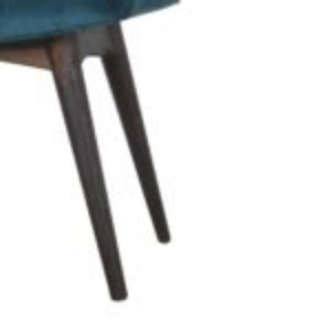 Curved Hallway Bench | Teal Cotton Velvet | Solid Mango Wood Frame | Upholstered Seating