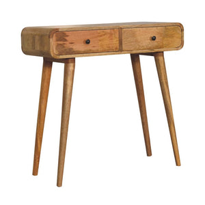 Curved Hallway Table | Oak-Inspired Finish | Entryway Furniture
