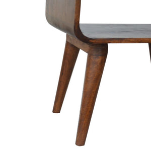 Curved Open Bedside Table | Chestnut Finish | Compact Shelf Storage