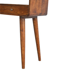 Curved Chestnut Console Table | Solid Mango Wood | Nordic Style