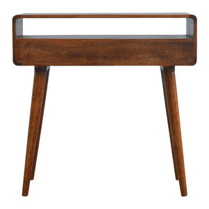 Curved Chestnut Console Table | Solid Mango Wood | Nordic Style
