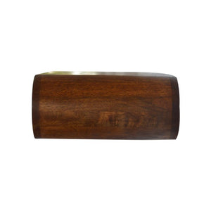 Curved Wall-Mounted Bedside Table | Solid Mango Wood | Chestnut Finish