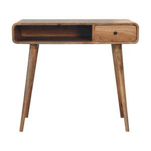 Curved Writing Desk | Oak-Inspired Finish | Home Office Furniture
