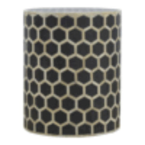 Cylindrical Bone Inlay Footstool | Decorative Inlay | Sculptural Accent Piece